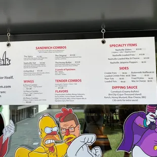 the menu