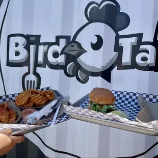3 Jumbo Tenders and Crinkle Fries (left) and Honey Butter Sandwich