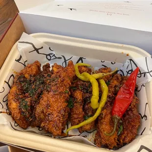 Chicken tenders Hot and Sticky...sooo bomb!