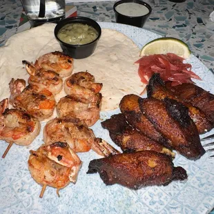 Argentine Red Shrimp ($15) and sweet plantains ($5). Kind of underwhelming for the price. Flavors are good though.