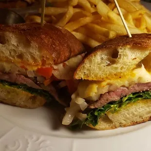 a sandwich and french fries