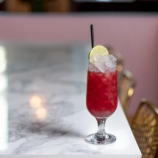 a cocktail on a table