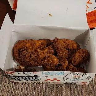 Burnt chicken strips