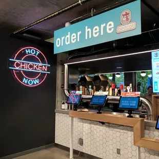 Order at the kiosk, fairly quick service.