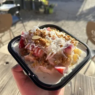 if you go here get a Bionico !! these are amazing ! sweet fruit bowl i love it !  Topped off with granola and shredded coconut