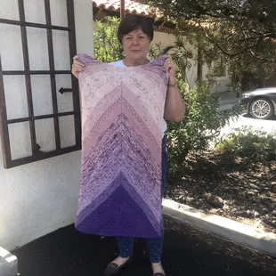 Beautiful Fading Point Shawl by Kathy !
