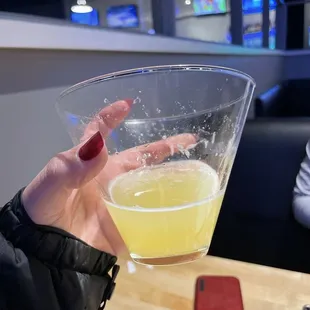 Love this stemless martini glass