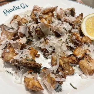 Battered Trumpet Mushrooms