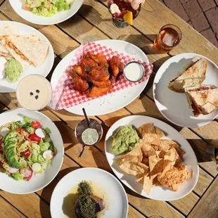 a table full of food