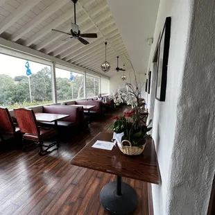 Well lit dining room, soon after opening