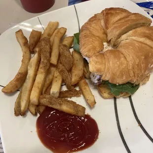 Chicken Salad on croissant with seasoned fries