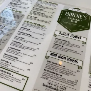 Menu indicated GF and VG items