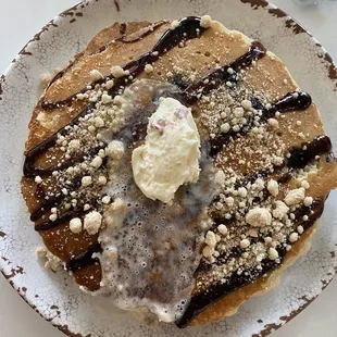 Blueberry cobbler pancakes