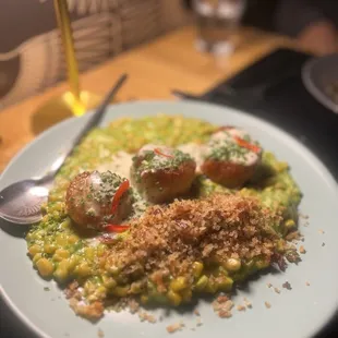 Buttered cheese corn scallops