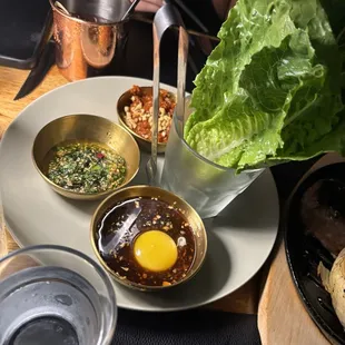 Dipping sauces for steak.