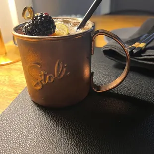Blackberry molasses cocktail