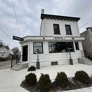 the front of the building