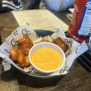Pretzel bites and beer cheese