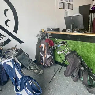 Gold clubs of all varieties available for you to borrow!