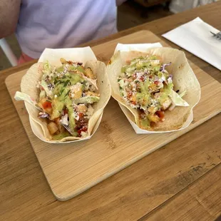 Two shrimp tacos