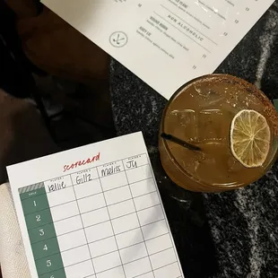 Kissing in Fresno drink &amp; scorecard