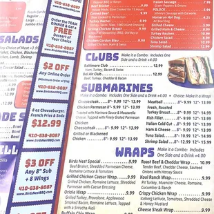 menu