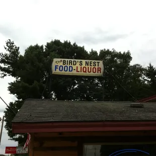 a bird's nest food liquor sign