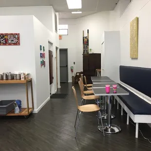 a view of the dining area