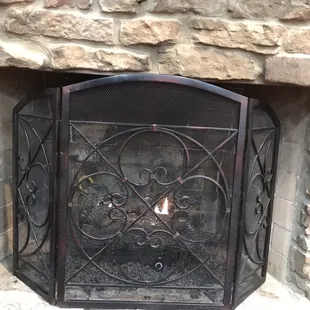 The fireplace was so inviting on this cold night, I considered sitting on the floor in front of it to eat my meal