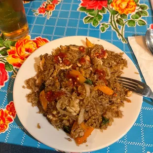 Thai basil fried rice with chicken!!