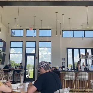 The dining room is nice &amp; cool, with a beautiful view!