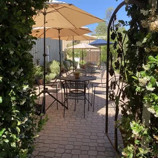 Beautiful shaded patio.