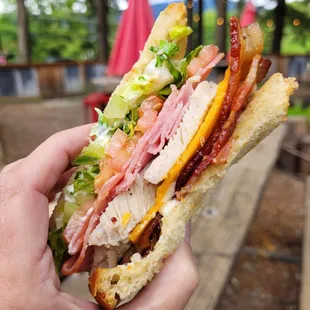 An epic club sandwich.