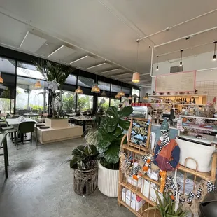 the interior of a cafe