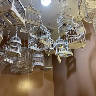 The unisex bathroom ceiling.