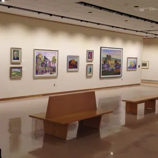 Sandzén Gallery with paintings by Birger Sandzén in the main exhibition area