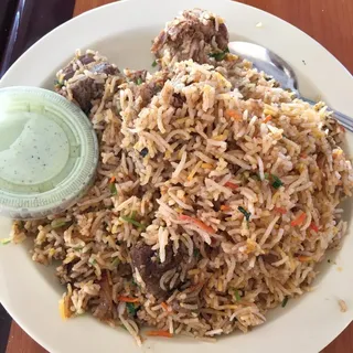 Hyderabadi Kachey Lamb Biriyani