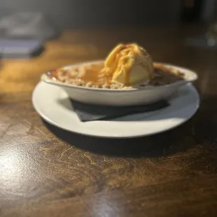 Apple Crumble with Ice Cream