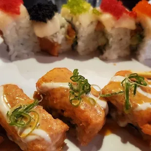 Sushi pizza and Chefs special