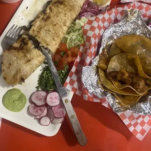 Ordered el Machete and tacos al vapor.