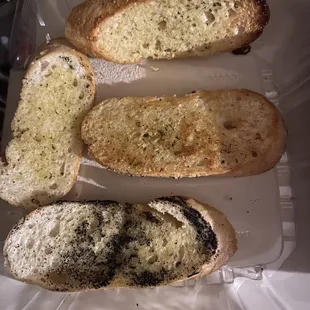 My order of garlic bread