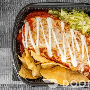 a meal in a plastic container