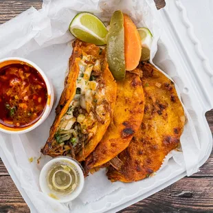 a meal in a styrofoam container