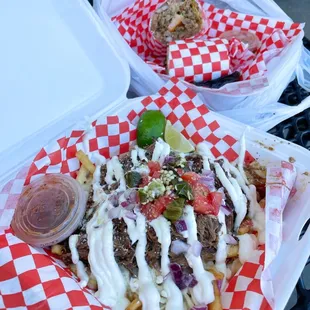 Birria Fries and Surf &amp; Turf Burrito