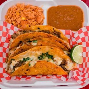 mexican food in a styrofoam container