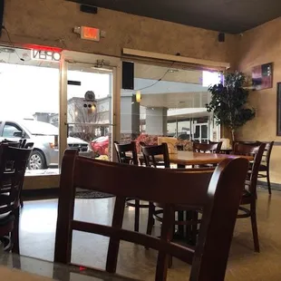 The restaurant is still decorated with the Mediterranean style furnishings left by Shish Kabob's, the previous business here