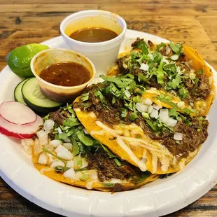 a plate of mexican food