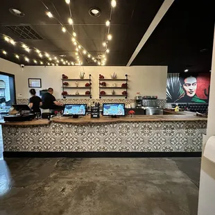 When you walk in, you can place a carry out order on the kiosks