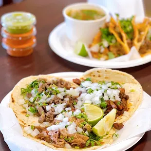 two plates of mexican food
