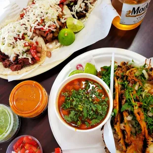 Super soft tacos and the deep-fried tacos with lamb. So good